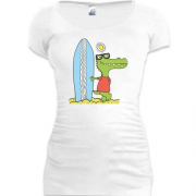 Подовжена футболка Crocodile surfer