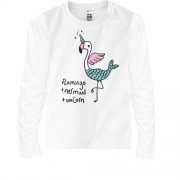 Детская футболка с длинным рукавом Flamingo + Mermaid + Unicorn