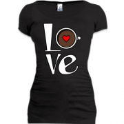 Подовжена футболка Love Coffee