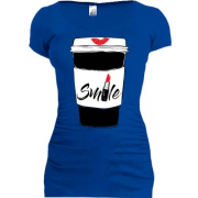 Подовжена футболка Coffee Smile