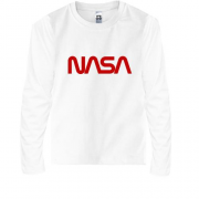 Детская футболка с длинным рукавом NASA Worm logo