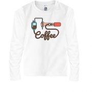 Детская футболка с длинным рукавом Coffee in my Blood