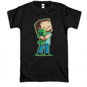 Футболка Minecraft Boy with green doll