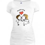 Подовжена футболка Kissing Couple Forever