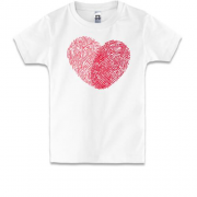 Детская футболка Сердце из отпечатков пальцев
