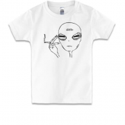 Детская футболка Инопланетянин с сигаретой