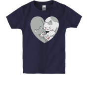 Детская футболка Cat Family in Heart