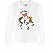 Детская футболка с длинным рукавом Kissing Couple Forever