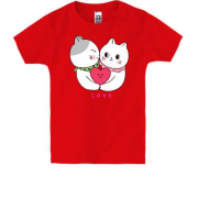 Детская футболка Влюбленные коты