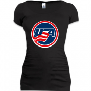 Женская удлиненная футболка Team USA