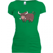 Подовжена футболка з биком