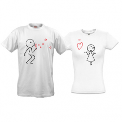 Парные футболки с влюбленными человечками