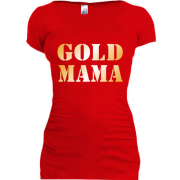 Женская удлиненная футболка Gold мама 2