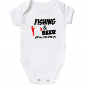 Дитячий боді Fishing and beer