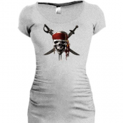 Подовжена футболка Pirate skull