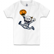 Дитяча футболка прикольний скелетик з гарбузом