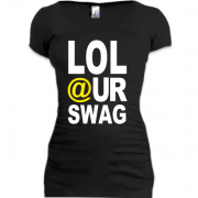 Женская удлиненная футболка Lol our Swag
