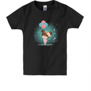 Детская футболка Baby girl with balloons