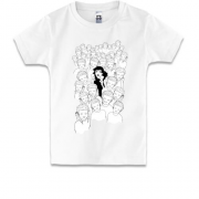 Детская футболка Black and white art girls 2