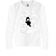 Детская футболка с длинным рукавом Black and white art girls