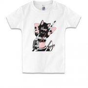 Детская футболка Cat girl in black mask