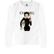 Детская футболка с длинным рукавом Chanel woman with knife