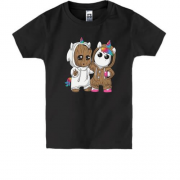 Детская футболка Baby groot and unicorn