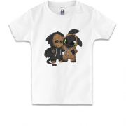 Детская футболка Toothless and baby groot