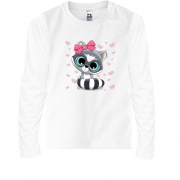 Детская футболка с длинным рукавом Baby raccoon girl