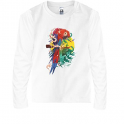 Детская футболка с длинным рукавом Parrot bright art
