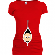 Женская удлиненная футболка с выглядывающим малышом