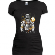 Подовжена футболка Cosmonaut art