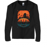 Детская футболка с длинным рукавом Halloween pumpkin. Be afraid