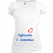 Женская удлиненная футболка Сделано с любовью 2