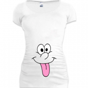 Женская удлиненная футболка Балдеющий животик