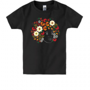 Детская футболка Девушка с венком цветов