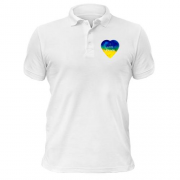 Чоловіча футболка-поло I love Ukraine на серці (міні)
