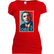 Женская удлиненная футболка Obey Obama