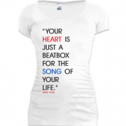 Женская удлиненная футболка Your heart is beatbox