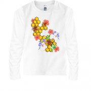 Детская футболка с длинным рукавом Пчелы с цветами