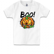Детская футболка с ужасной тыквой BOO!