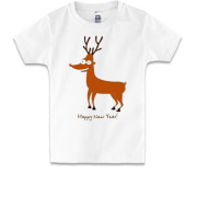 Детская футболка Смешной олень - Happy New Year