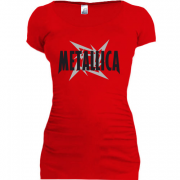 Женская удлиненная футболка Metallica (со звездой)