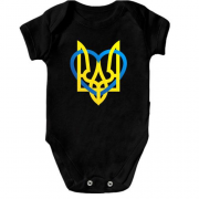 Дитячий боді герб України із серцем