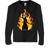 Детская футболка с длинным рукавом Козак в пламени