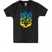 Детская футболка стилизованный огненный Тризуб