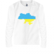 Детская футболка с длинным рукавом Стилизованная карта Украины