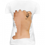 Женская удлиненная футболка с татуировкой Кошка