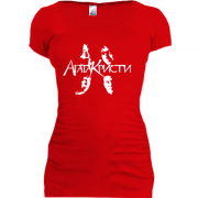Женская удлиненная футболка Агата Кристи (силуэты)