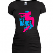 Женская удлиненная футболка Let's Dance